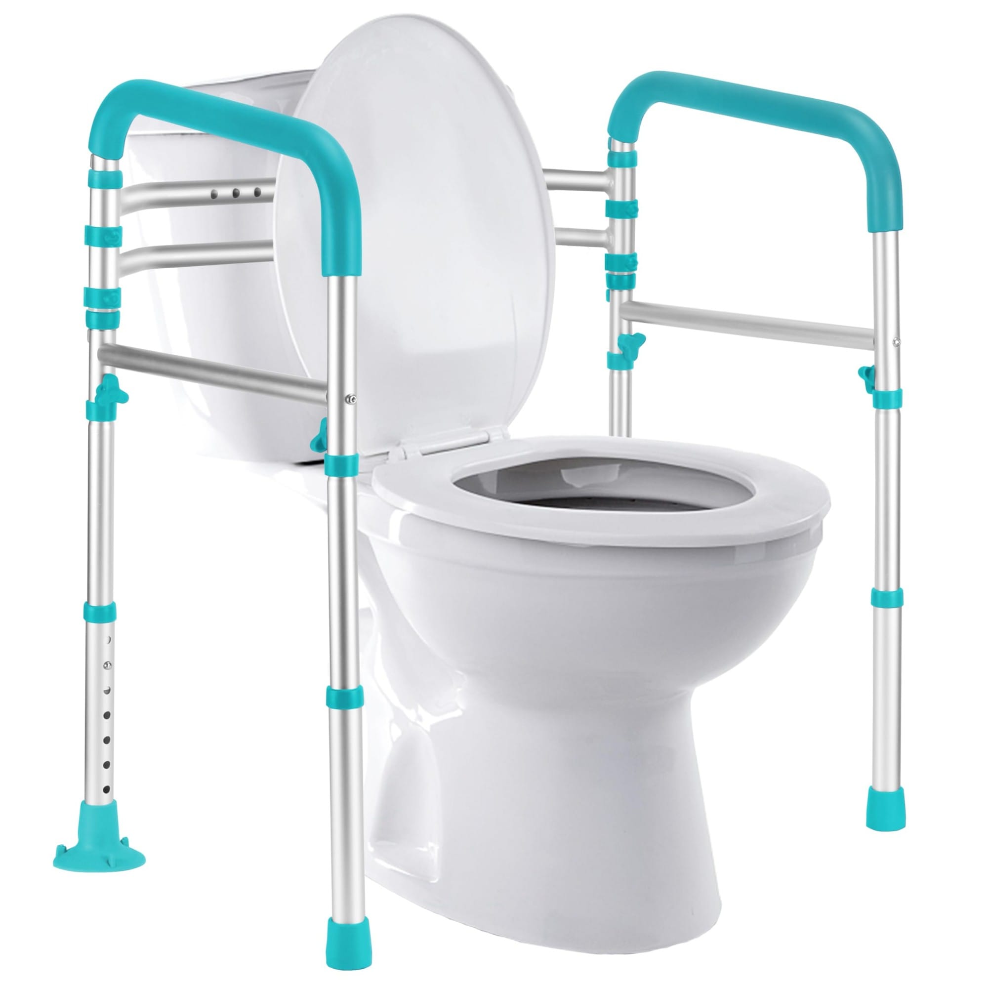 Adjustable Toilet Safety Rails Frame Peacock Blue
