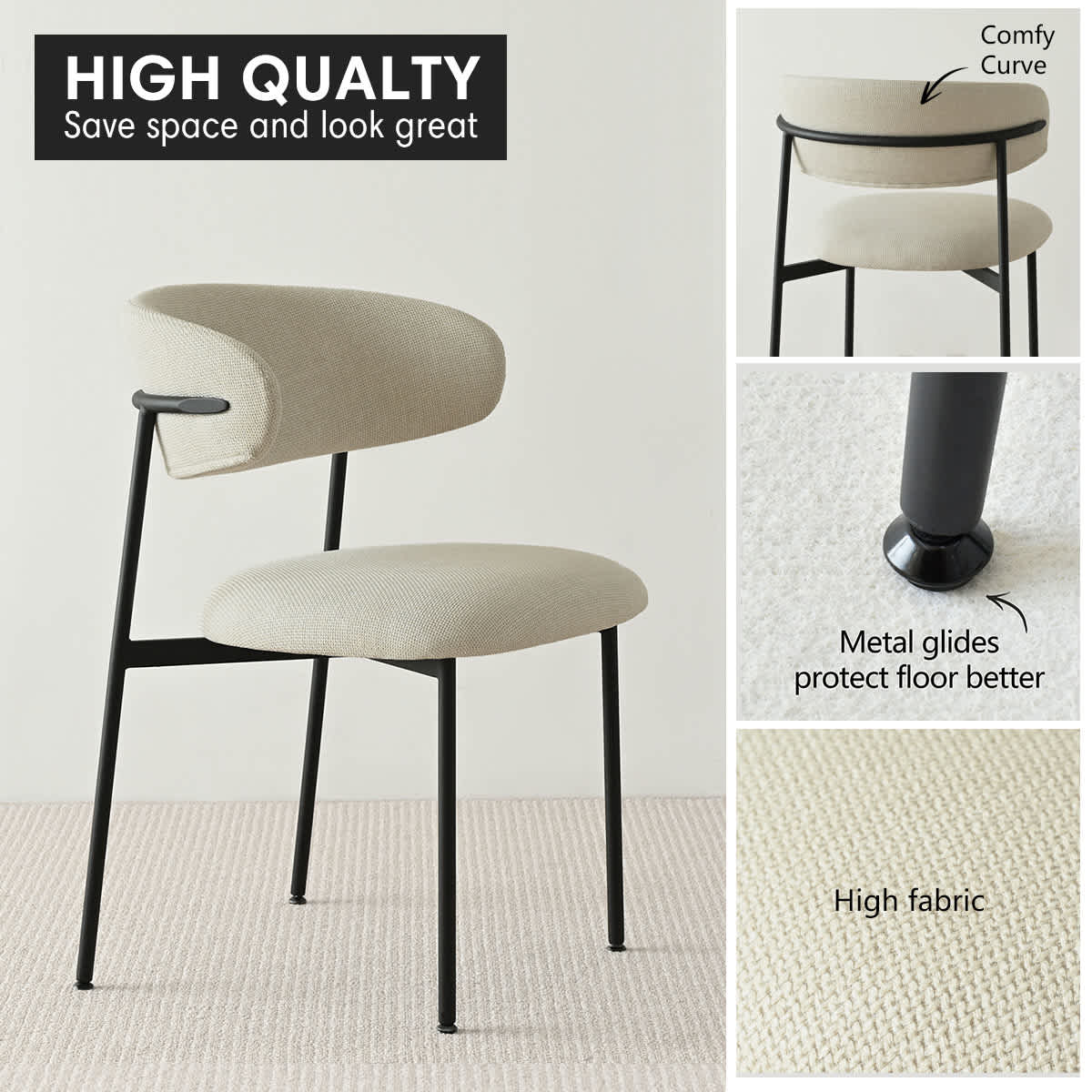 Maison Boucle MERIDA-CHAIR-BEIGE-2 Dining-Chairs - View #6