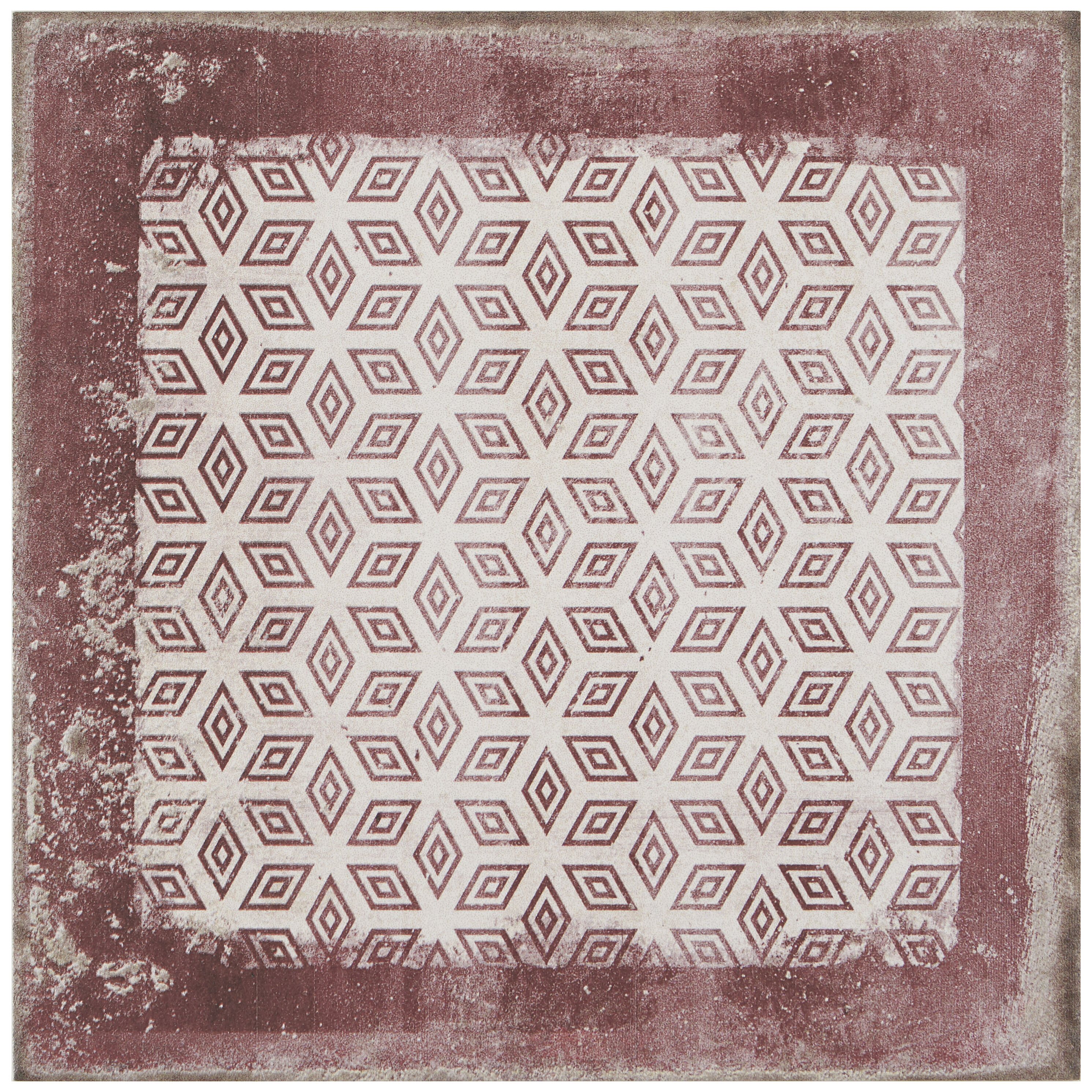 Artmore Tile EXT3RD106079 Sample - Coronado Deco Rose 8-in x 8-in Matte Porcelain Encaustic Floor and Wall Tile
