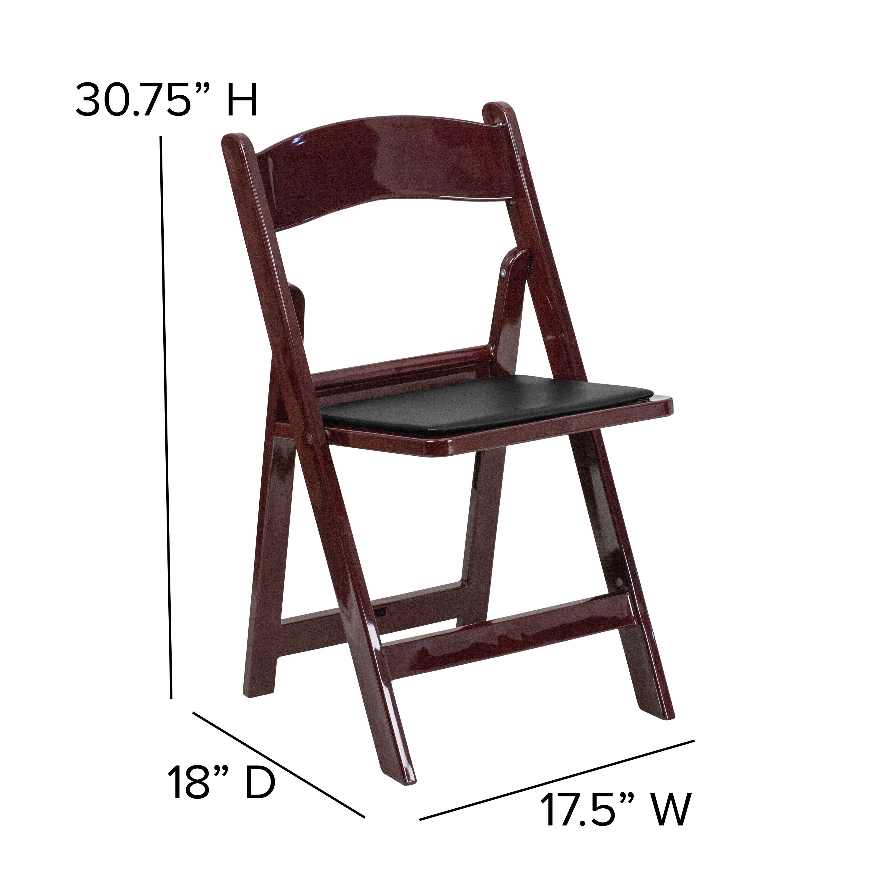 Red padded online folding chairs