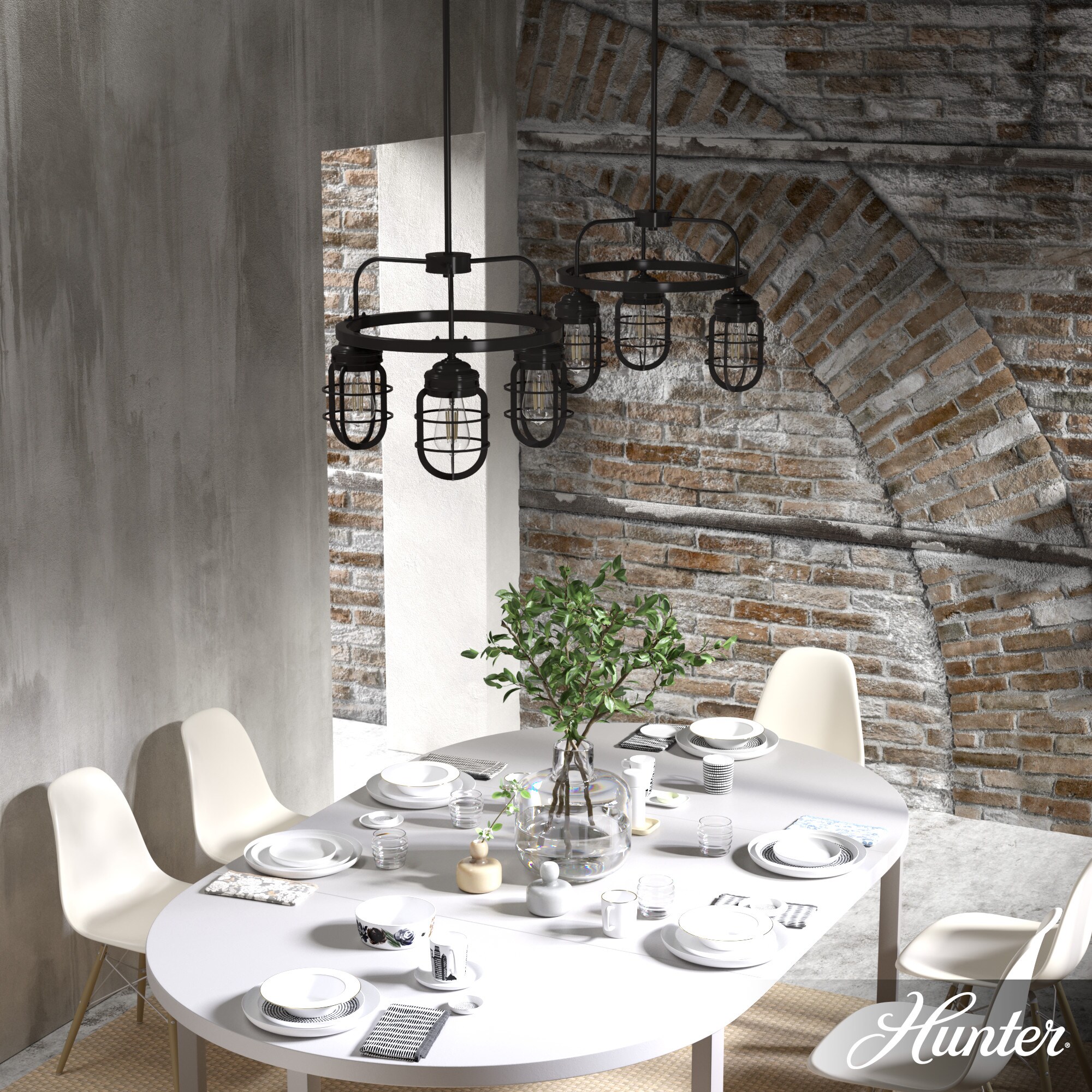 Starklake Noble Bronze Mini 3-Light Industrial Chandelier