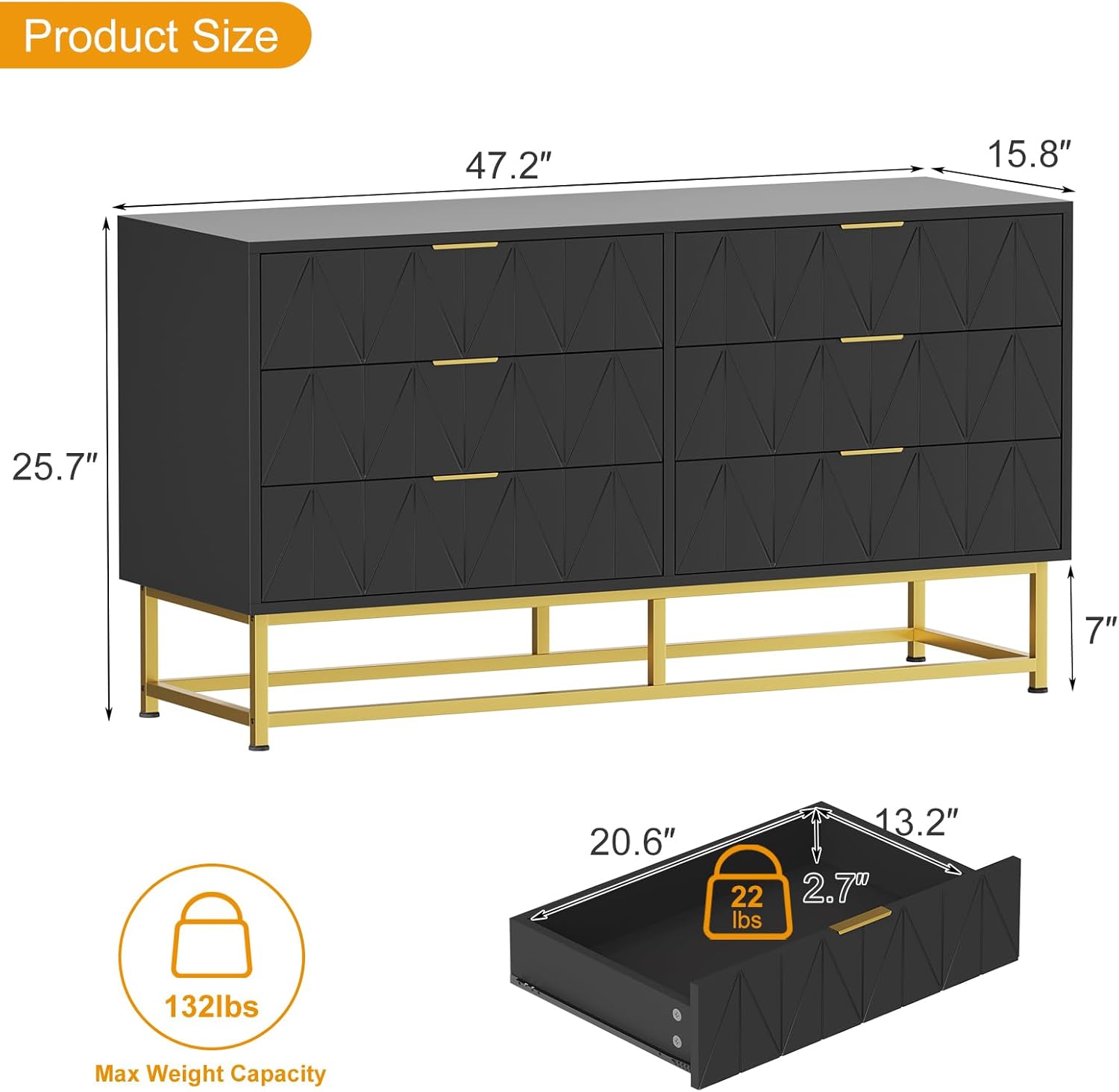 Qeetex D23PHO33HYV8KD dressers - View #7