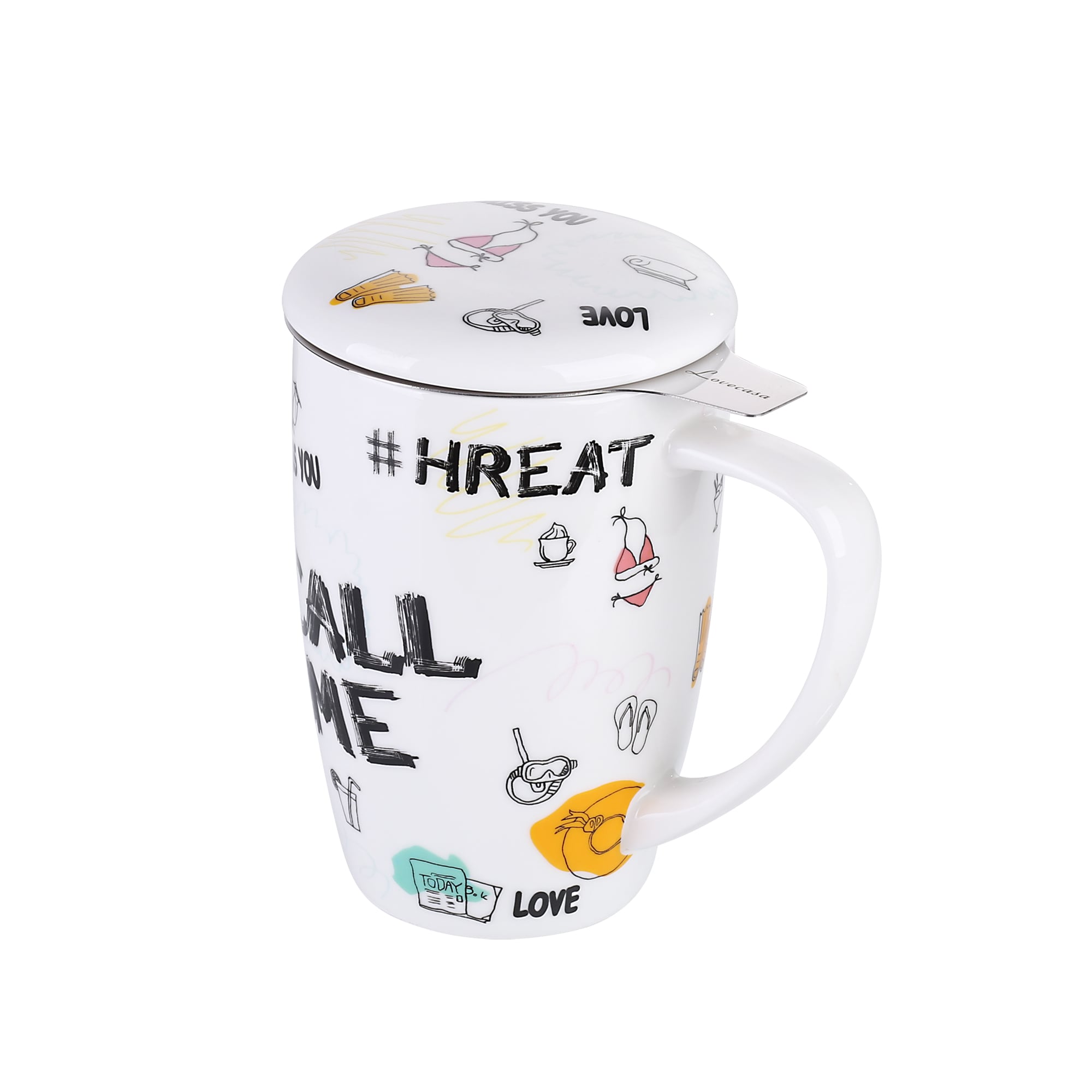 CASAINC LC-MUG-010 Ceramic Colorful Tea Cup Set of: 3