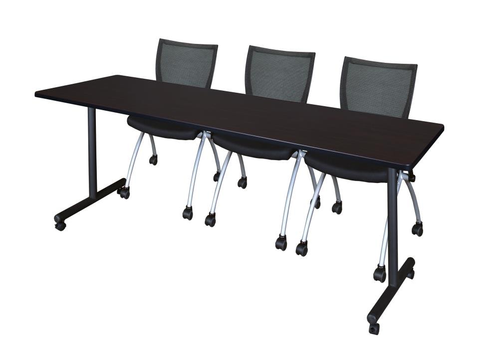 Regency MKTRCC8424MW09BK Training Brown 4-Person Training Table (84-in W x 29-in H)