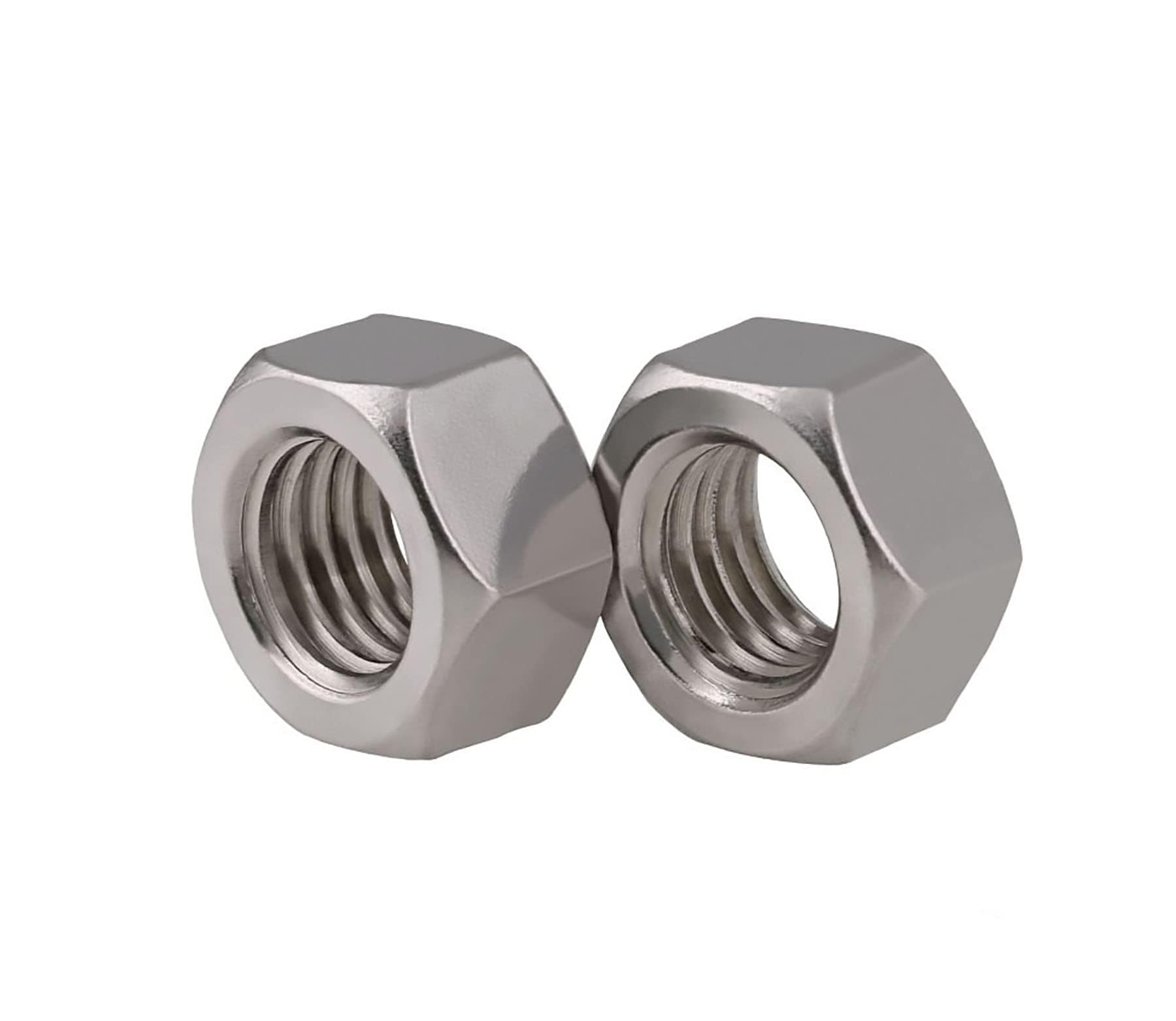 JVFCXXV  3 slash 8 dash 16 Stainless Steel Finished Hex Nut Pack of 25 304 Stainless Steel Hardware Fastener for Indoor and Outdoor Use