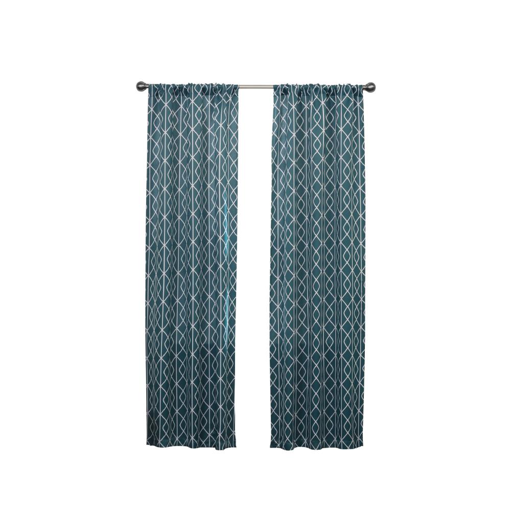 Eclipse 17269037063PCK 63-in Peacock Polyester Blackout Rod Pocket Single Curtain Panel