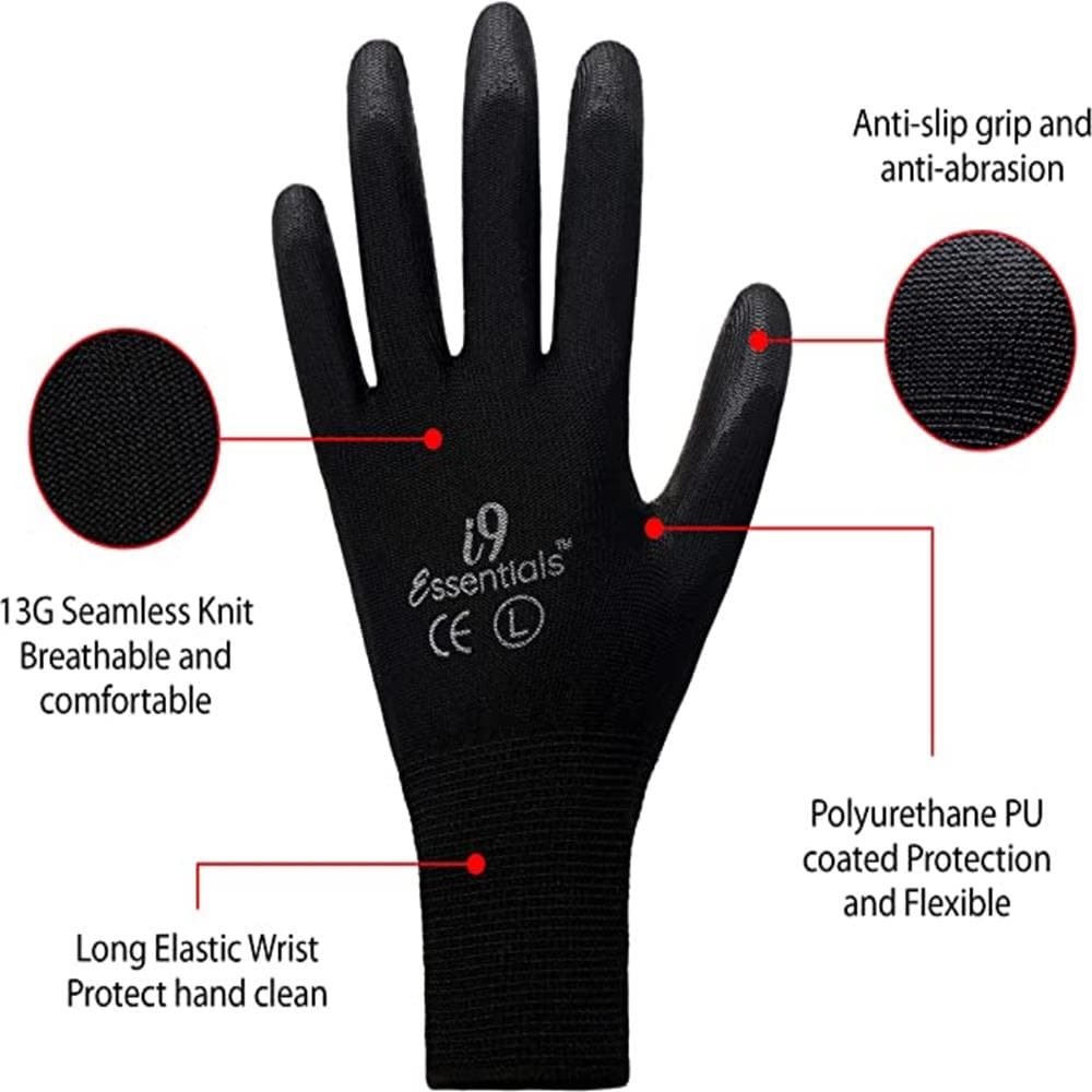 I9 Essentials Multi-Purpose Cotton Work Gloves Men Medium - Poly/Cotton  Gloves with Rubber Dots - Seamless Lightweight Safety Gloves for Men for  Woodworking, Gardening, Construction Gloves, 12 Pairs - Yahoo Shopping