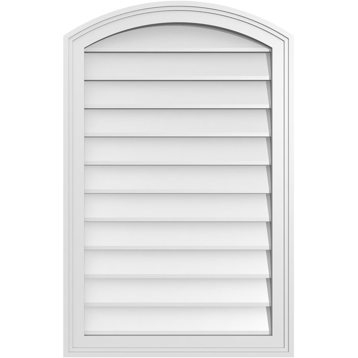 Ekena Millwork GVPAR22X3402SN 22-Inches x 34-Inches Off-white Round top PVC Gable Louver Vent