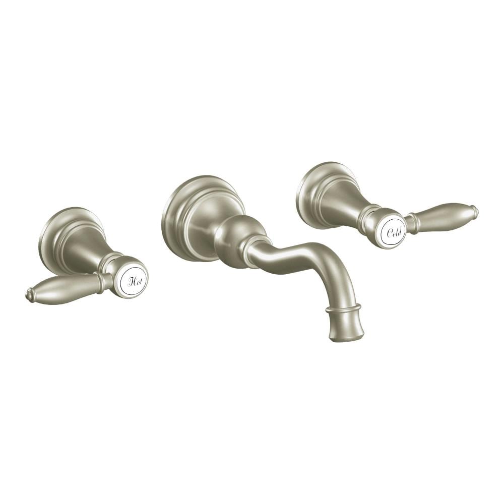 Moen Weymouth Brushed Nickel Widespread 2 Handle Watersense Bathroom Sink Faucet At 8285