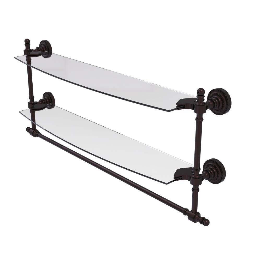 Allied Brass RD-34TB/24-ABZ Retro Dot Antique Bronze 2 -Tier Wall mount Bathroom Shelf ( 24-in x 15-in x 5-in )
