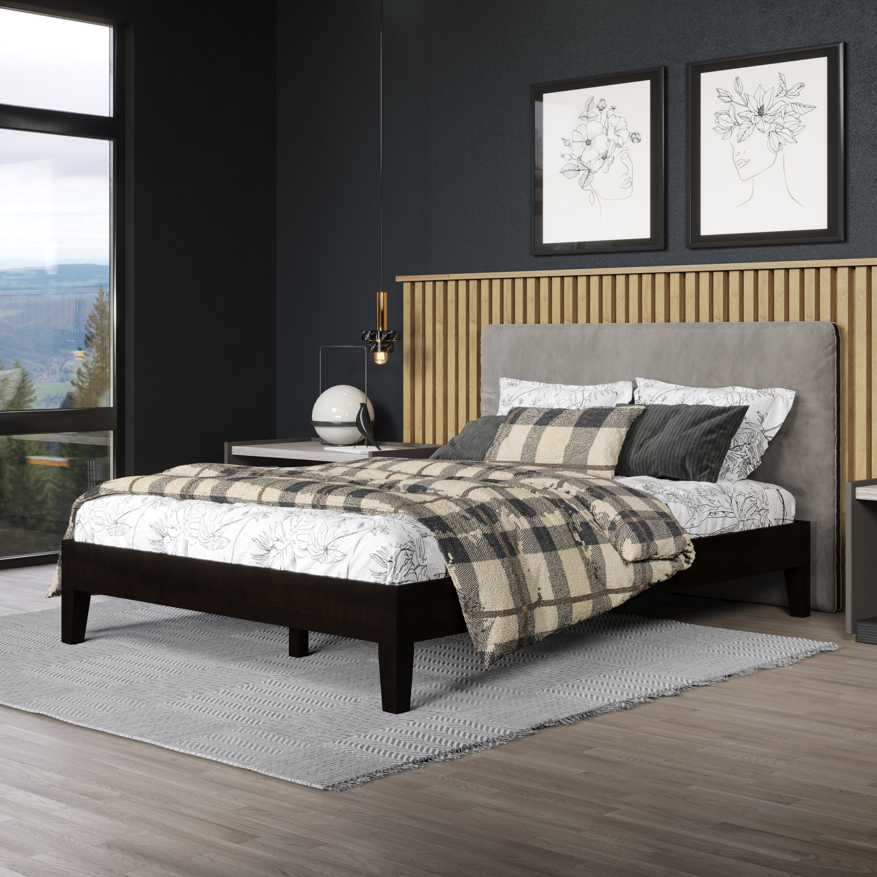 Steve Silver Black Full Wood Platform Bed NIX900FPBB at Lowes.com