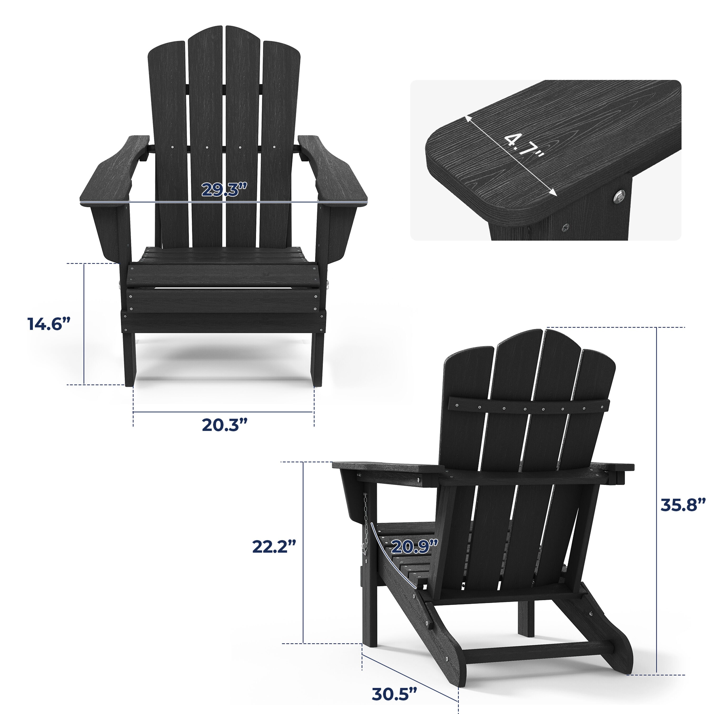 Black plastic adirondack online chairs lowes