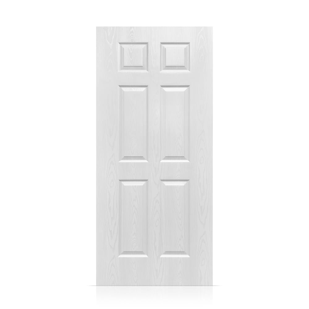 Tinyhomie 36 x 80 White Texture 6 Panel Hollow Core Composite Interior Door Slab