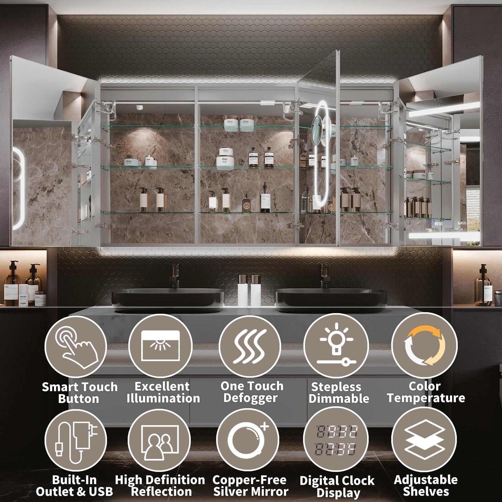 WELLFOR EX-V11MD6636 Bathroom-Medicine-Cabinets - View #4