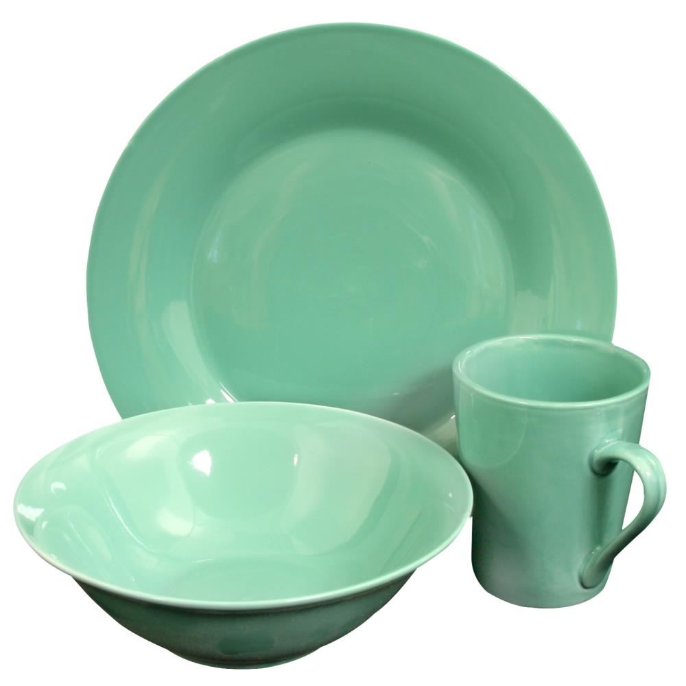 Gibson Home 12-Piece Green Stoneware Dinnerware in the Dinnerware ...