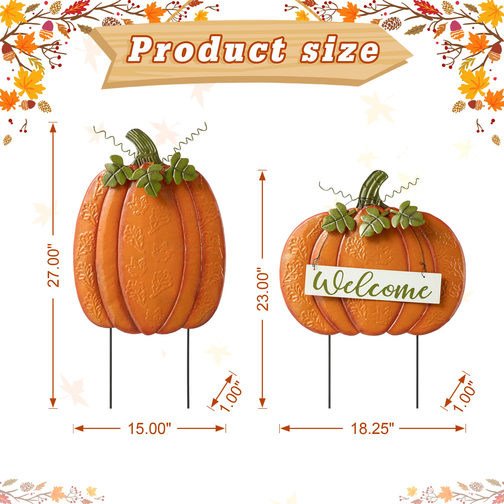 Glitzhome 2005600030 Outdoor-Thanksgiving-Decor - View #6