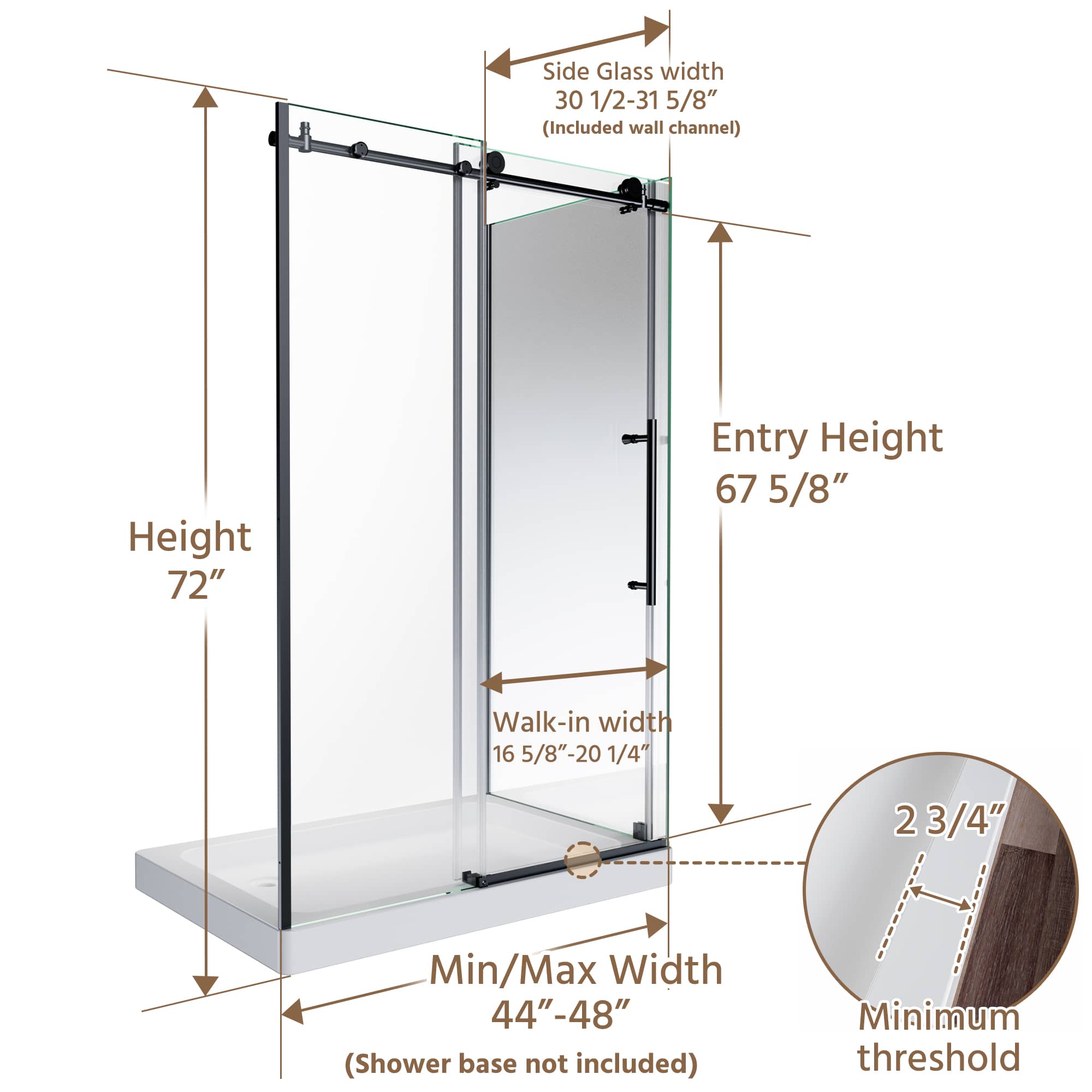 ExBrite ELSD4872B01MB Shower-Doors - View #3