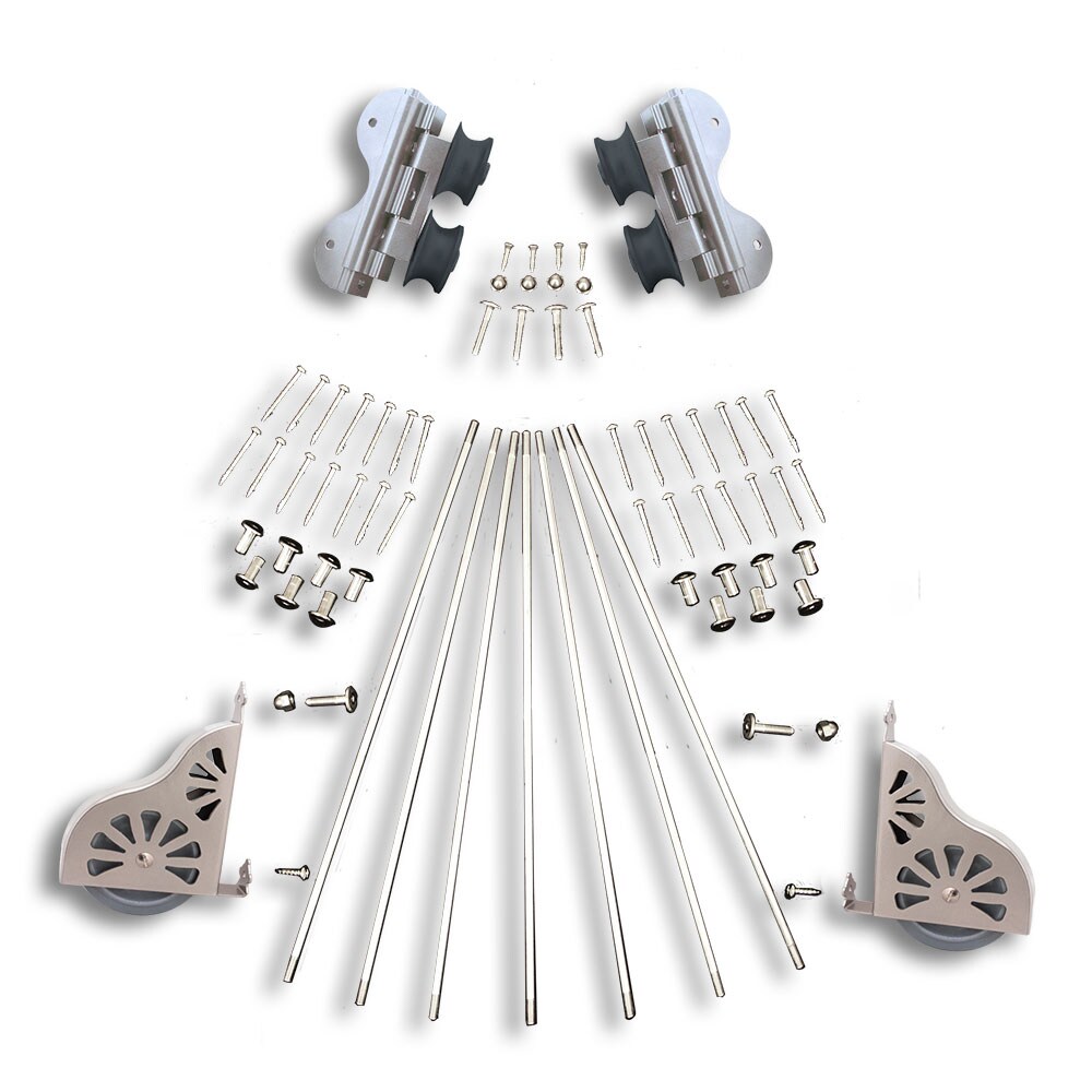 Quiet Glide QG70002 Satin Nickel Library Ladder Hardware Kit