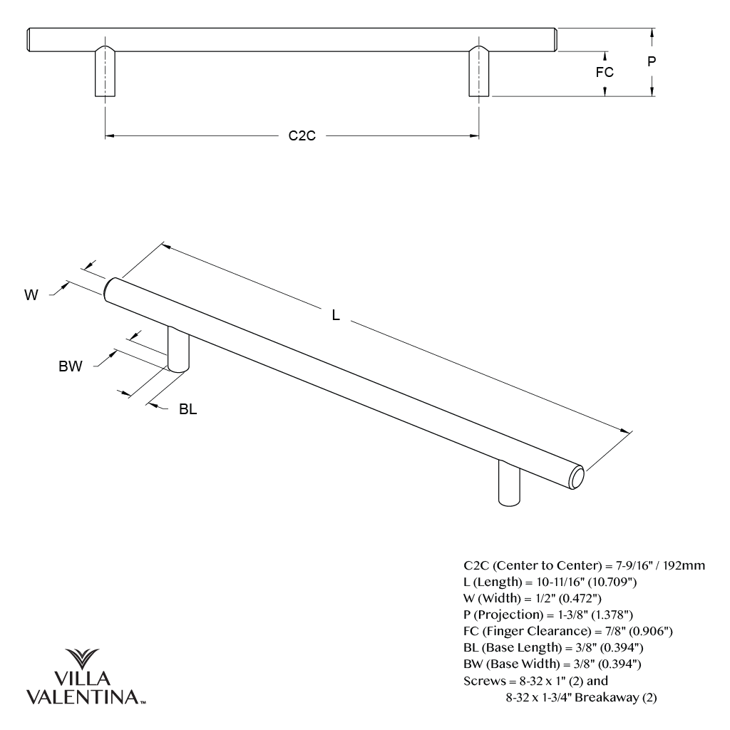 Villa Valentina VV14192SN Cabinet-Pulls - View #5
