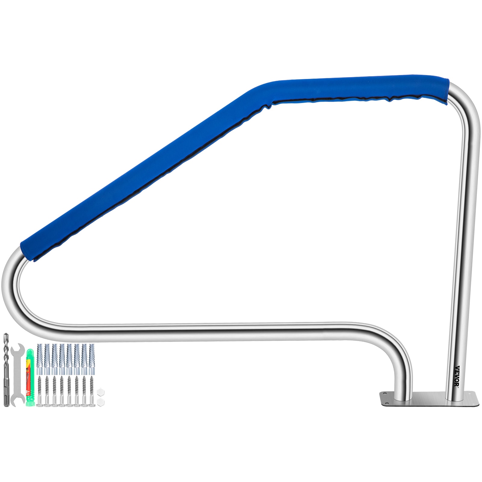 VEVOR WYCYCBX449X344MSTV0 Stainless Steel Stair Pool Hand Rail Steel Pool deck ladder Hand Rail