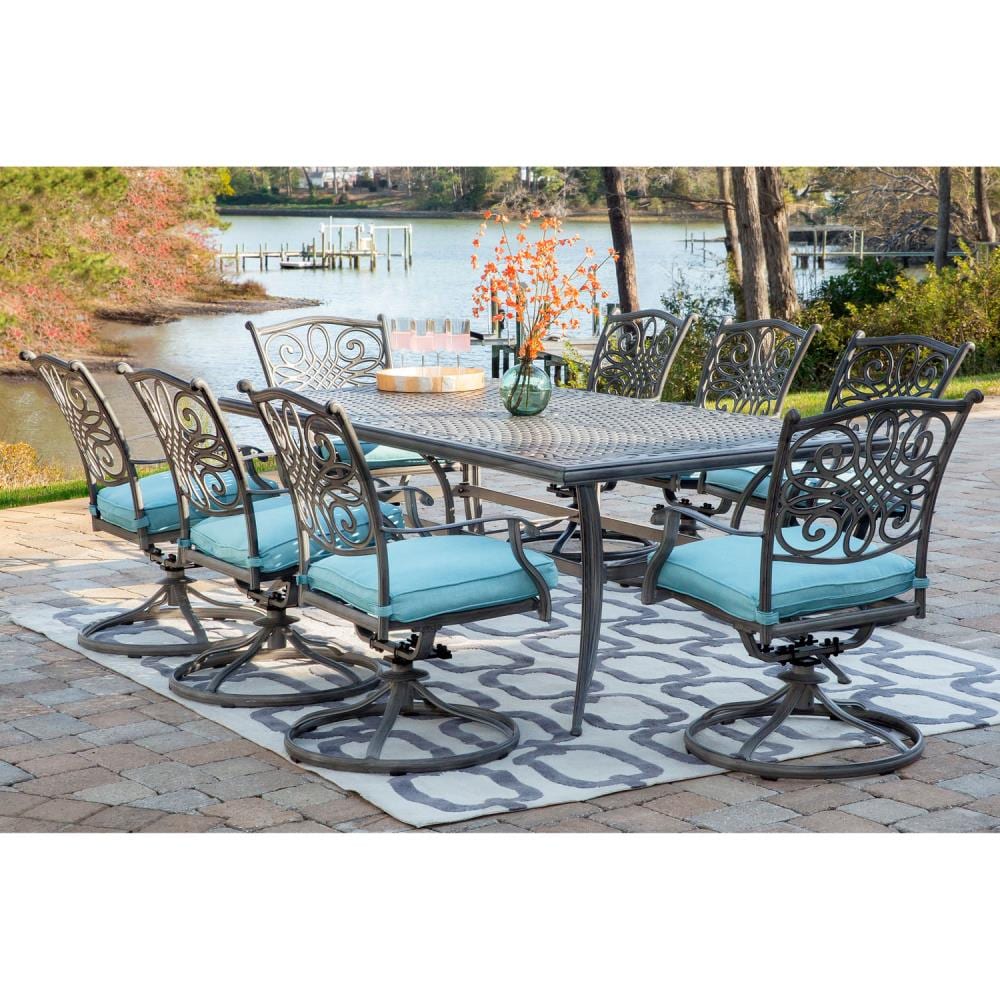 Hanover TRADDNG9PCSW8-BLU Patio-Dining-Sets - View #5