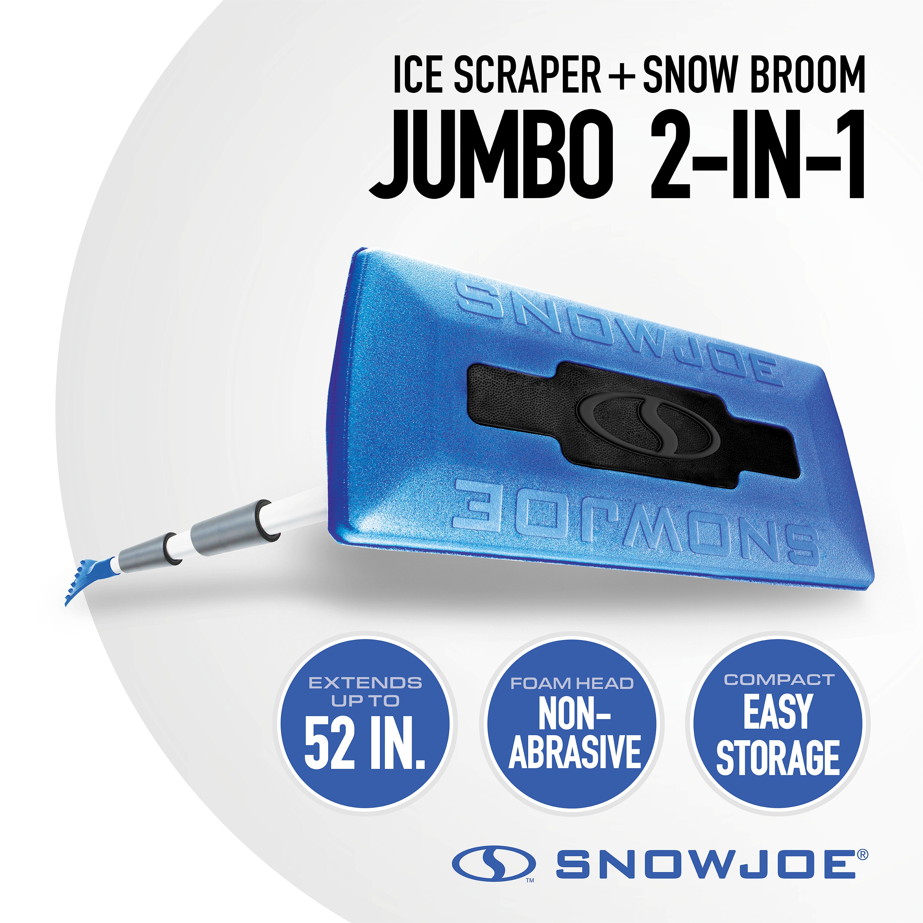 Snow Joe 2-in-1 Telescoping Auto Snow Broom + Ice Scraper