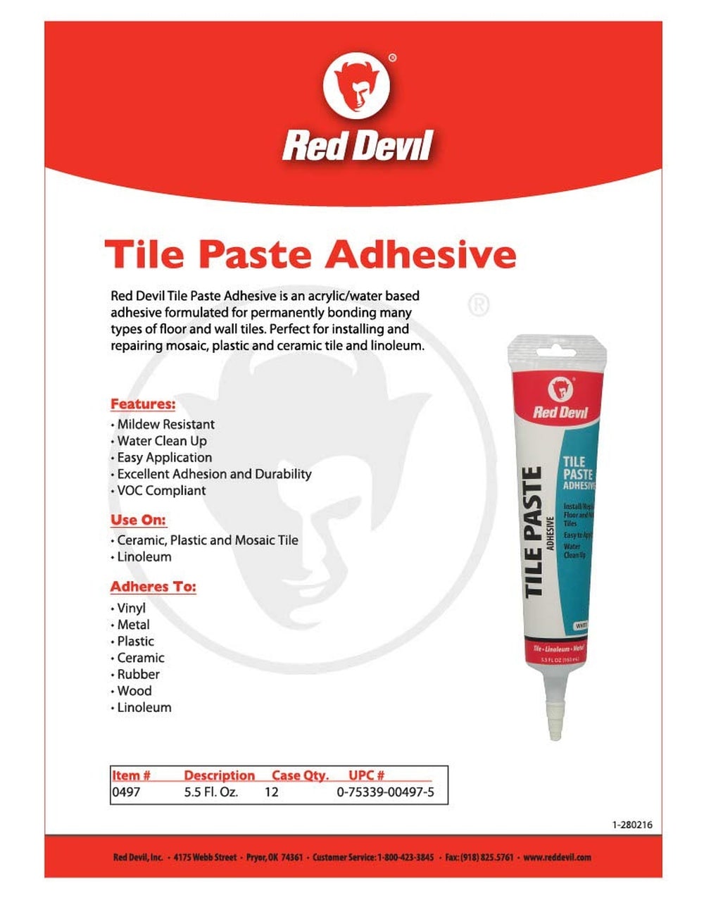 Red Devil 49712 Adhesive-Tile - View #3