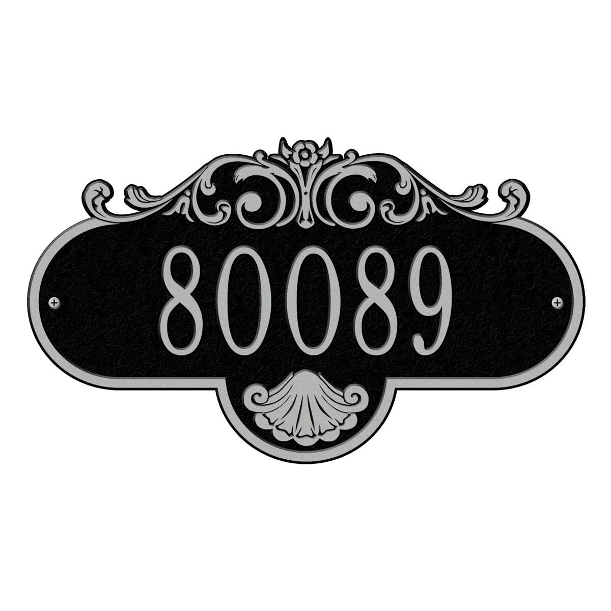 Whitehall 2019BS 9-in H x 15-3/4-in W Black/silver Aluminum Address plaque