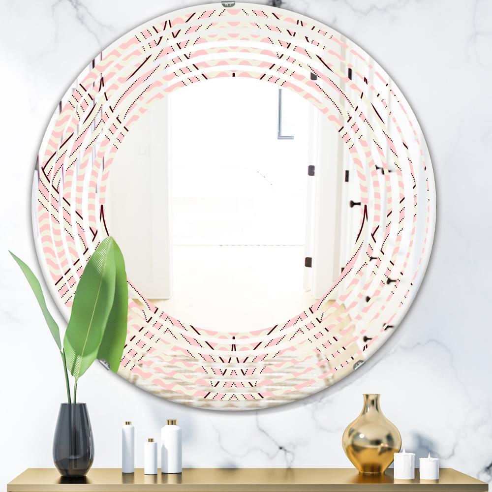 Designart Designart Mirrors 24-in W x 24-in H Round Pink Polished ...