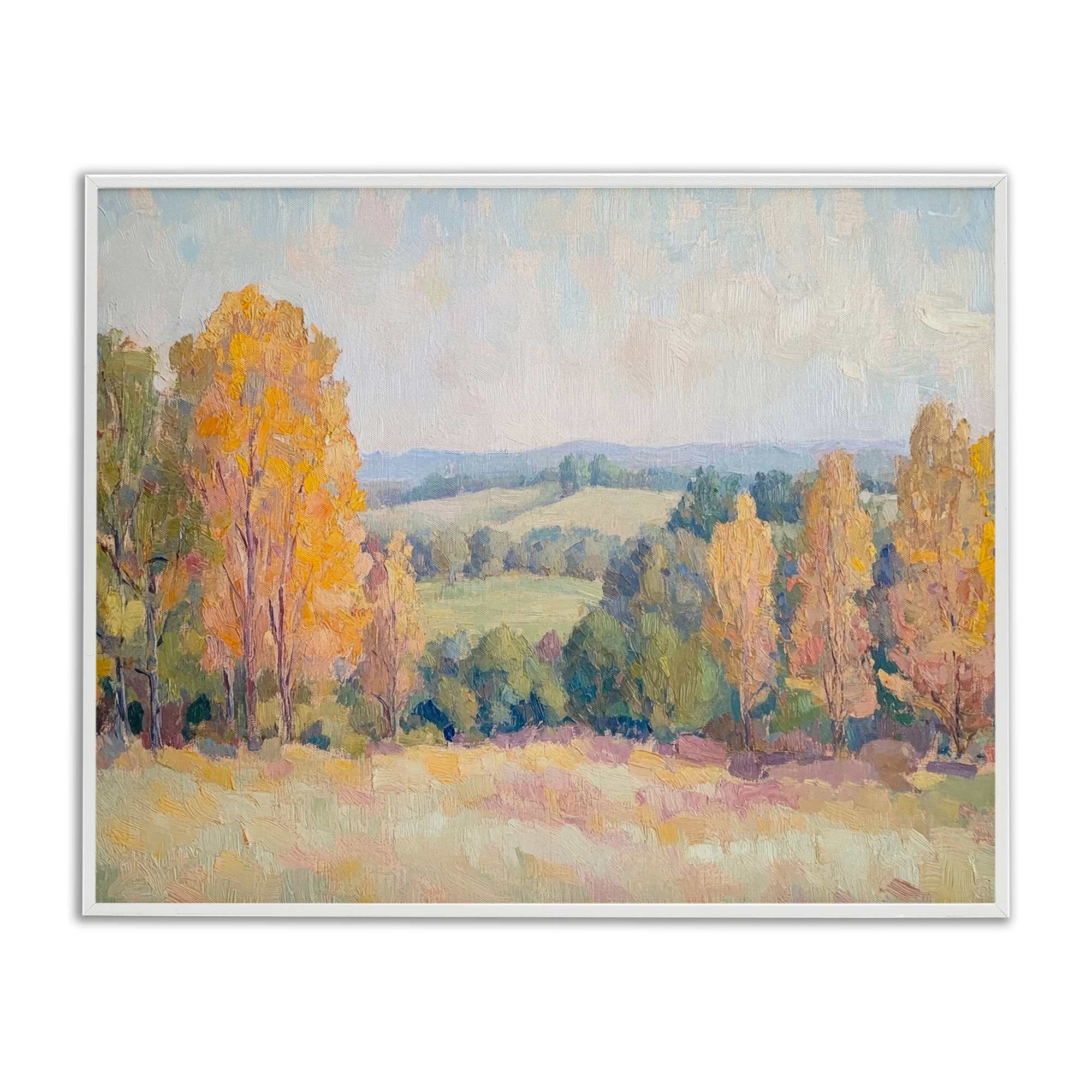 Stupell Industries BT-823-WFR-11X14 Countryside in Autumn White Framed Giclee Art By Petal Prints Design 14 x 11