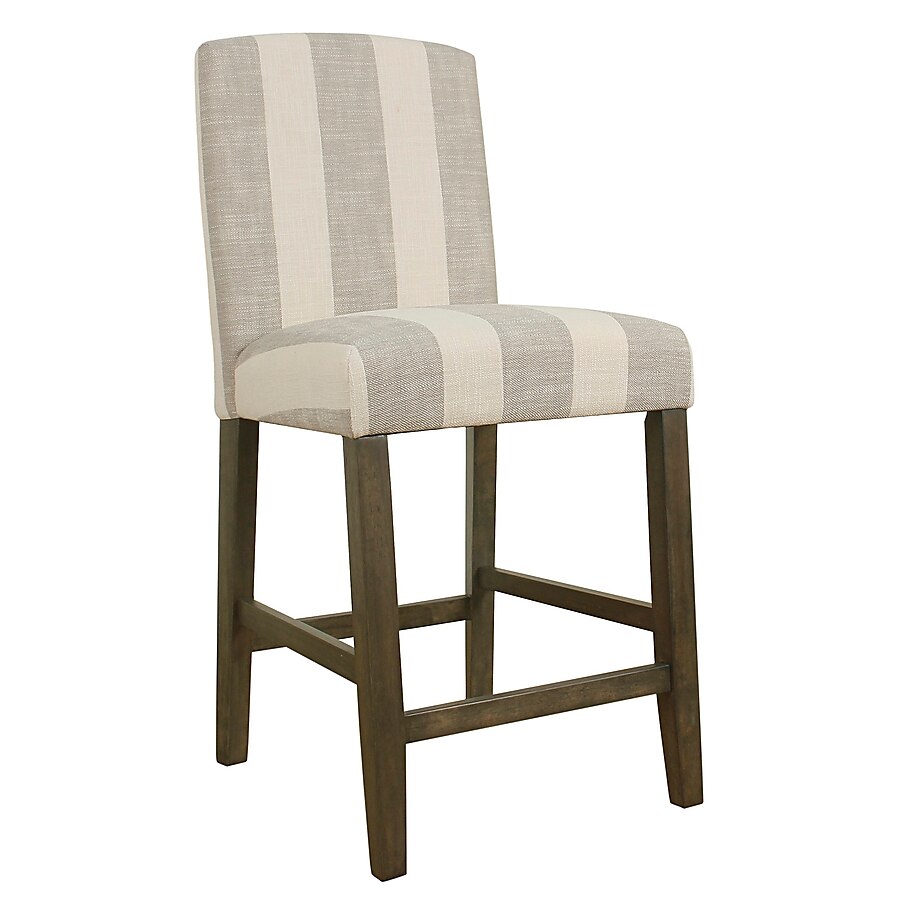 Benzara Gray and Brown Tall (36-in and Up) Upholstered Bar Stool Benzara Gray and Brown Tall (36-in and Up) Upholstered Bar Stool