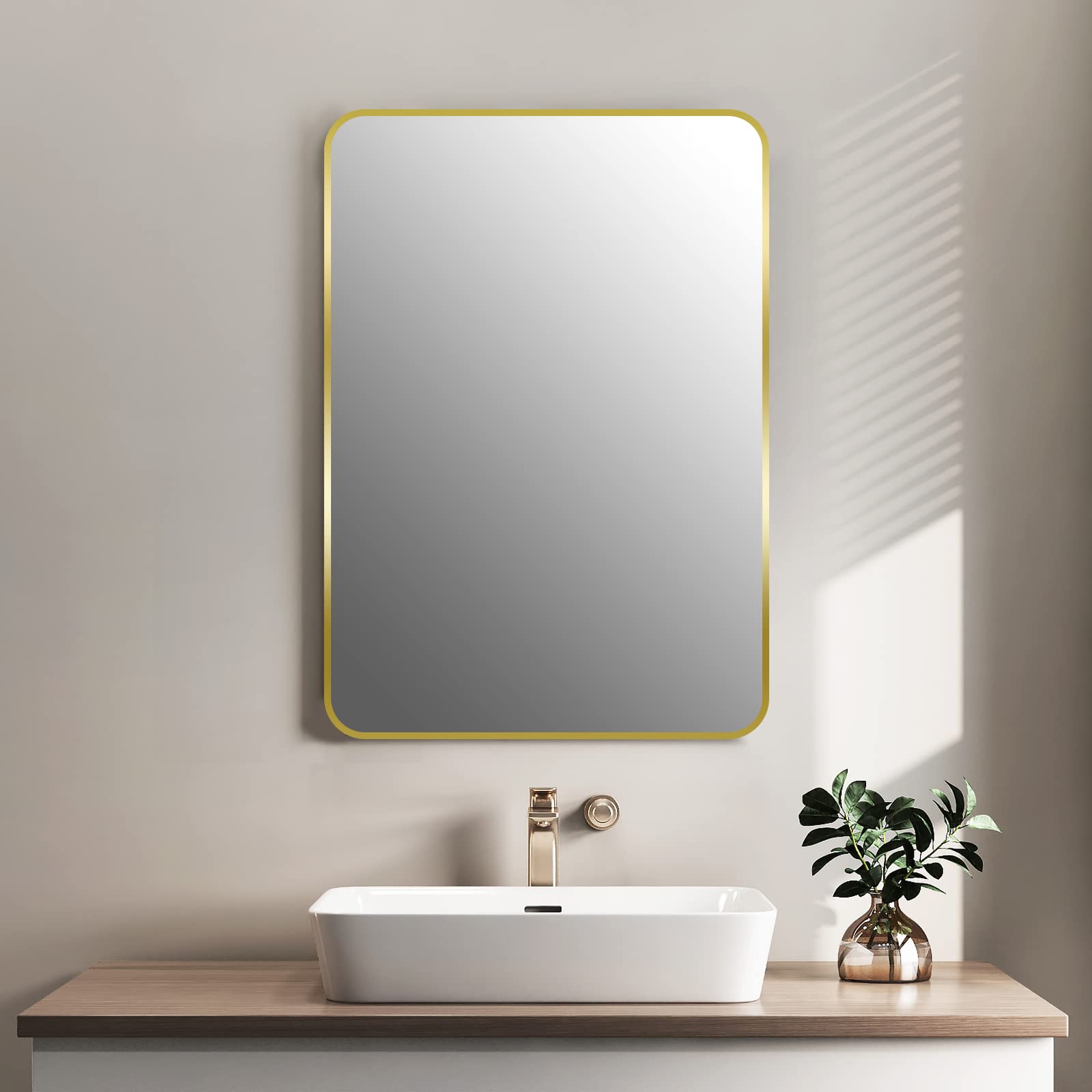 Phewnyzo Gold Bathroom Vanity Mirror 30 x 36 Inch Rectangle Wall Mirror ...