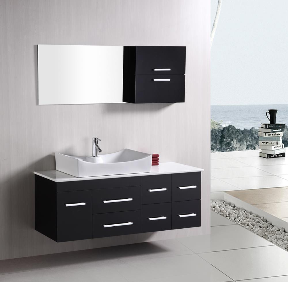 Espresso Single Sink Bathroom Vanity, 52 Bathroom Vanity