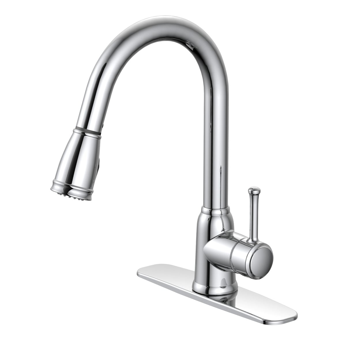 EZ-FLO Metro Chrome 1-Handle Deck-Mount Pull-Down Handle Kitchen Faucet (Deck Plate Included)
