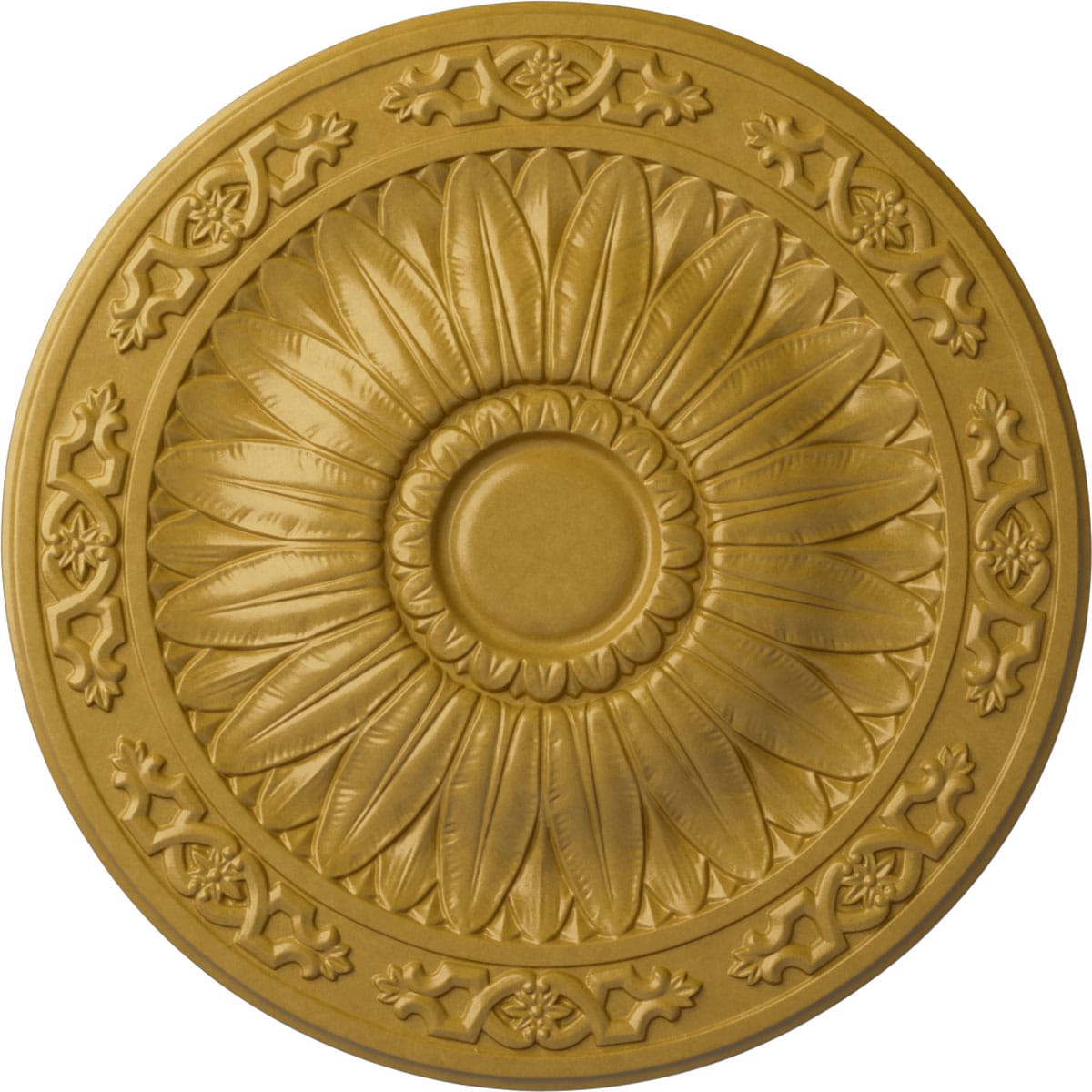 Ekena Millwork CM20LUIGS Lunel 20.25-in W x 20.25-in L Painted Iridescent Gold Polyurethane Whole Ceiling Medallion