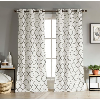 Assorted Colors Set of 2 Panels Duck River Textiles Home Fashion Floral Pole Top Window Curtains for Living Room & Bedroom 39 X 96 Inch - Steel Grey 