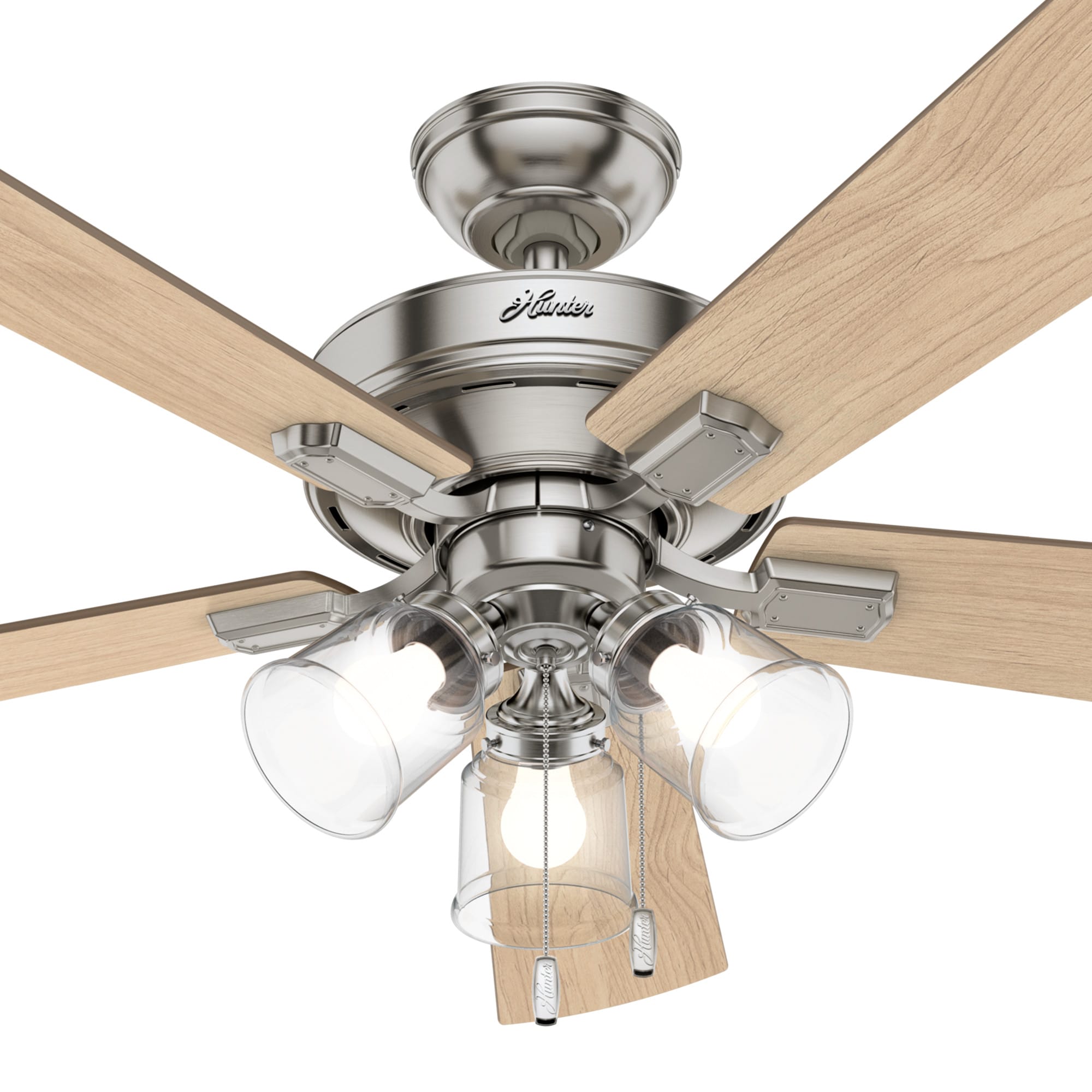 52'' Brushed Nickel Ceiling Fan with LED Lights