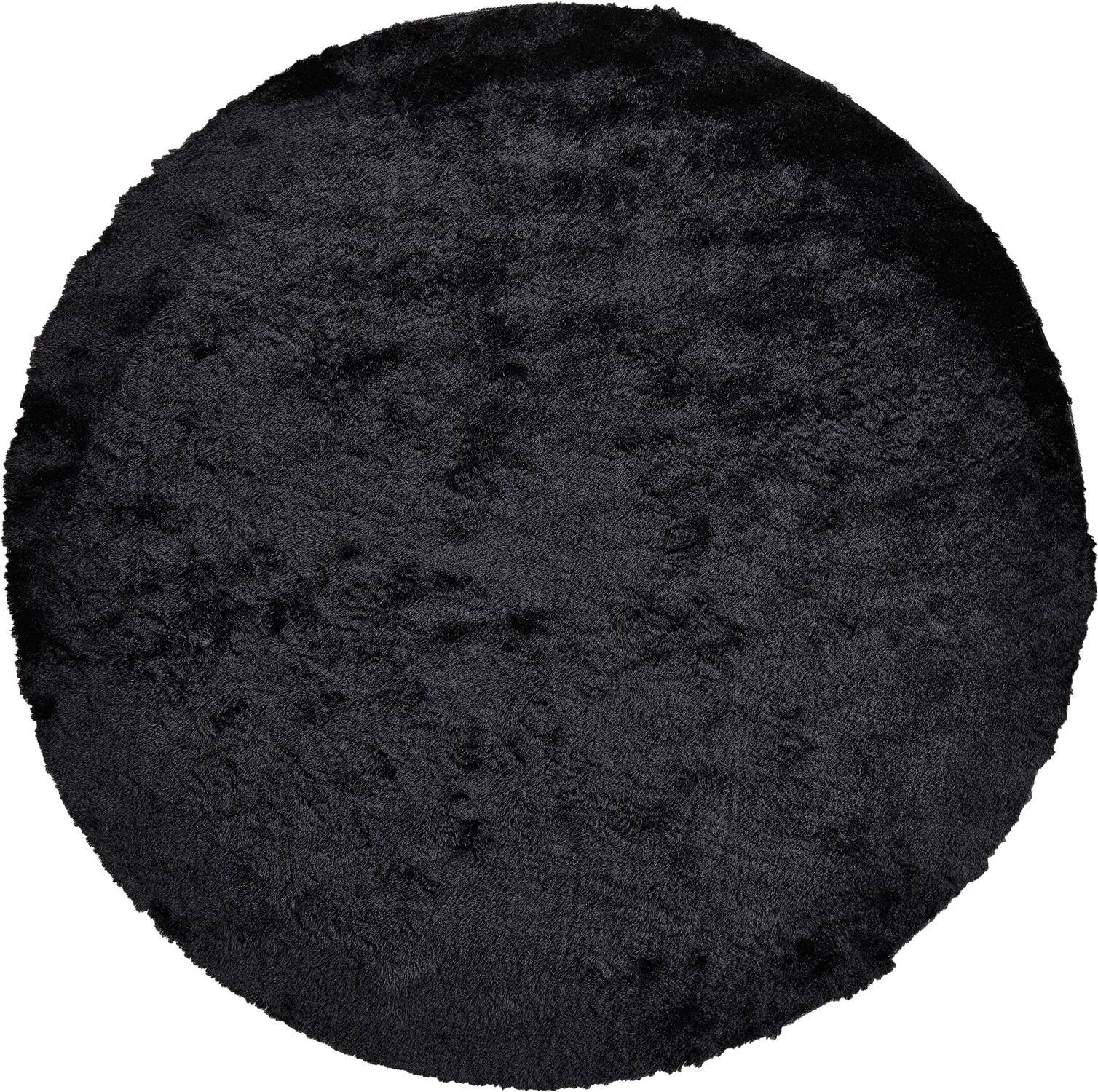 Room Envy 494R4550BLK000N95 Freya 10 x 10 (ft) Tufted Polyester Noir Black Round Indoor Distressed/Overdyed Area rug