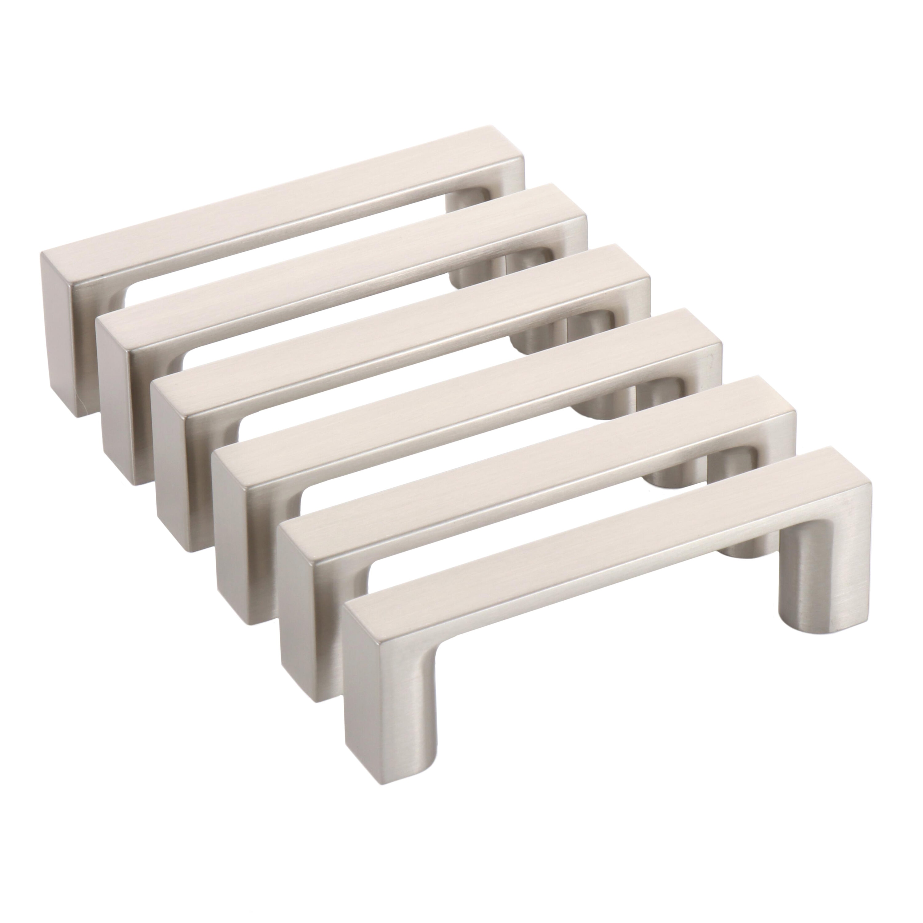 Origin 21 Vero 3-in Center to Center Satin Nickel Rectangular Bar Drawer  Pulls (6-Pack) in the Drawer Pulls department at