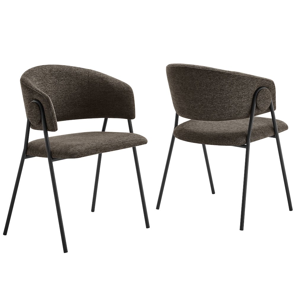 Modway BG3811014 Nella Upholstered Heathered Chenille Dining Chairs Set of 2