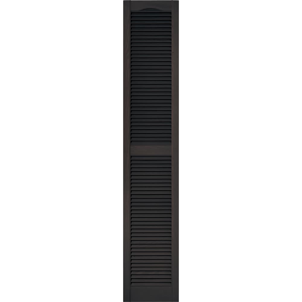 Vantage V1711480010 14.563-in W x 80.438-in H Musket Brown Louvered Exterior Shutters ( 1 -Pack )
