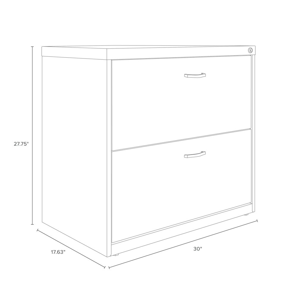 Space Solutions 24080 30 inch Wide 2 Drawer Lateral File Cabinet Navy