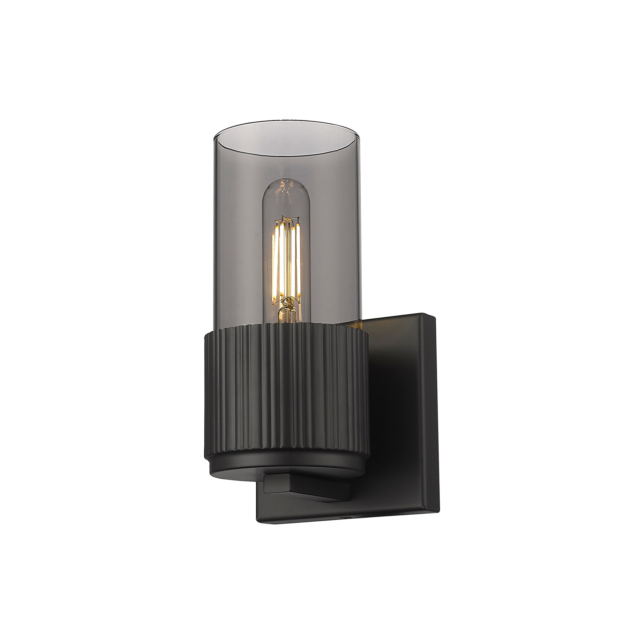 Innovations Lighting 428-1W-BK-G428-7SM Bolivar 4-in W 1 -Light Matte Black Industrial Wall Sconce