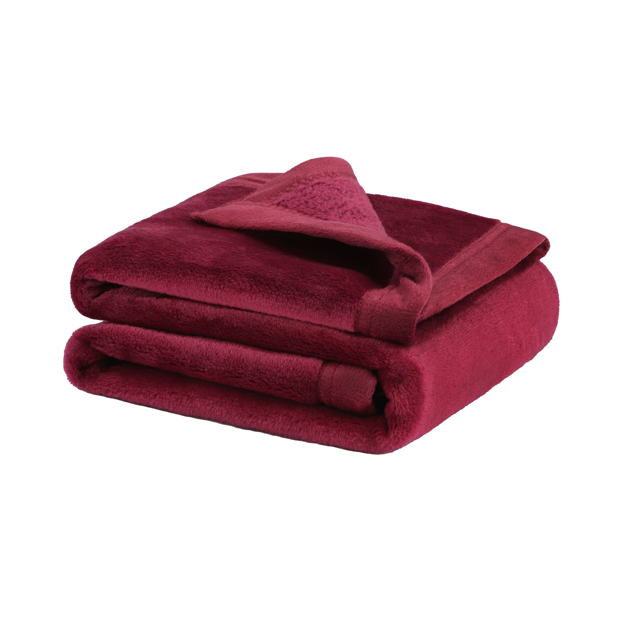 Unique Bargains Flannel Fleece Blanket Soft Lightweight Warm Fuzzy Blanket for All-Seasons Wide Hemmed Luxury Comfy Decorative for Couch Living Room 30x40inch Burgundy