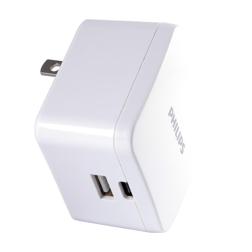 Philips Type C; USB A Wall Outlet Charger 2 in the Mobile Device Chargers  department at 