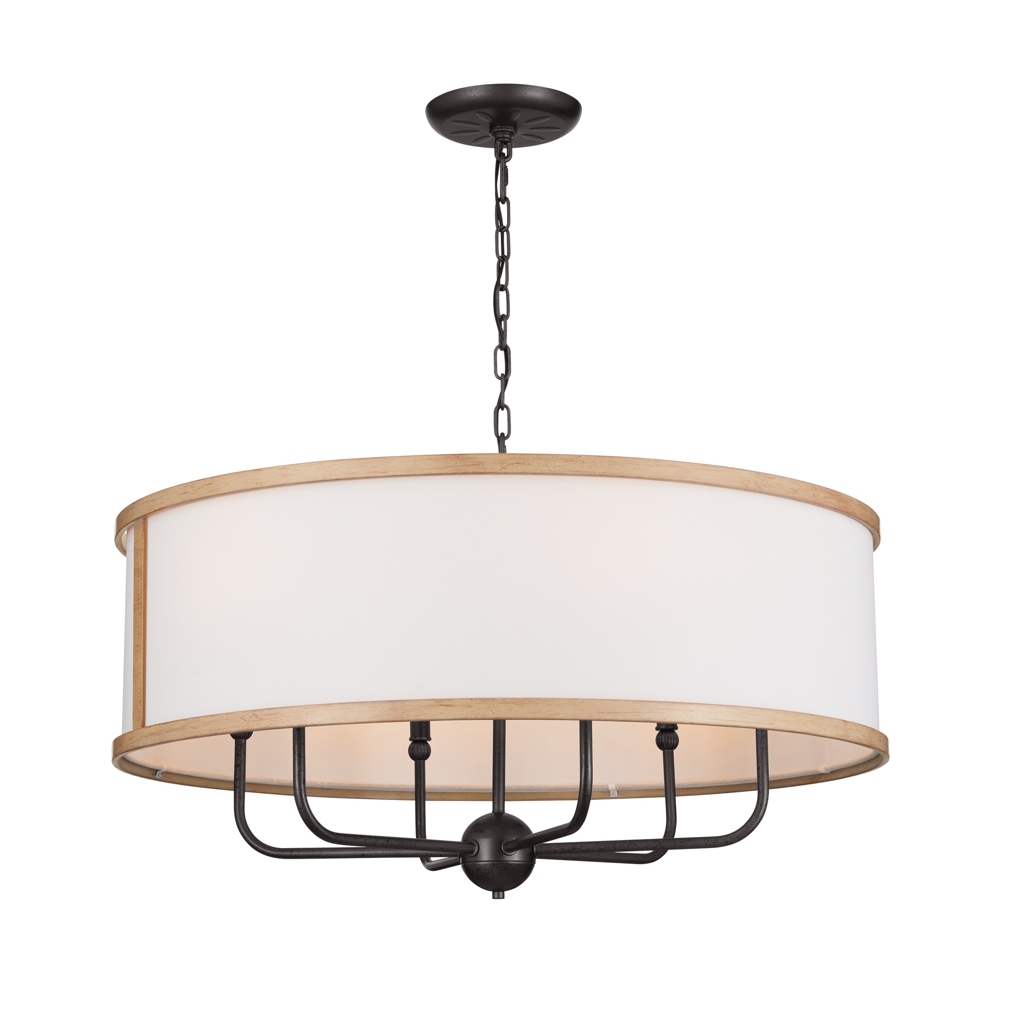Kichler 52466AVI Heddle 6 -Light Gray Farmhouse For Use in Bedrooms, Dining Rooms, Foyers, Kitchens, Living Rooms Chandelier