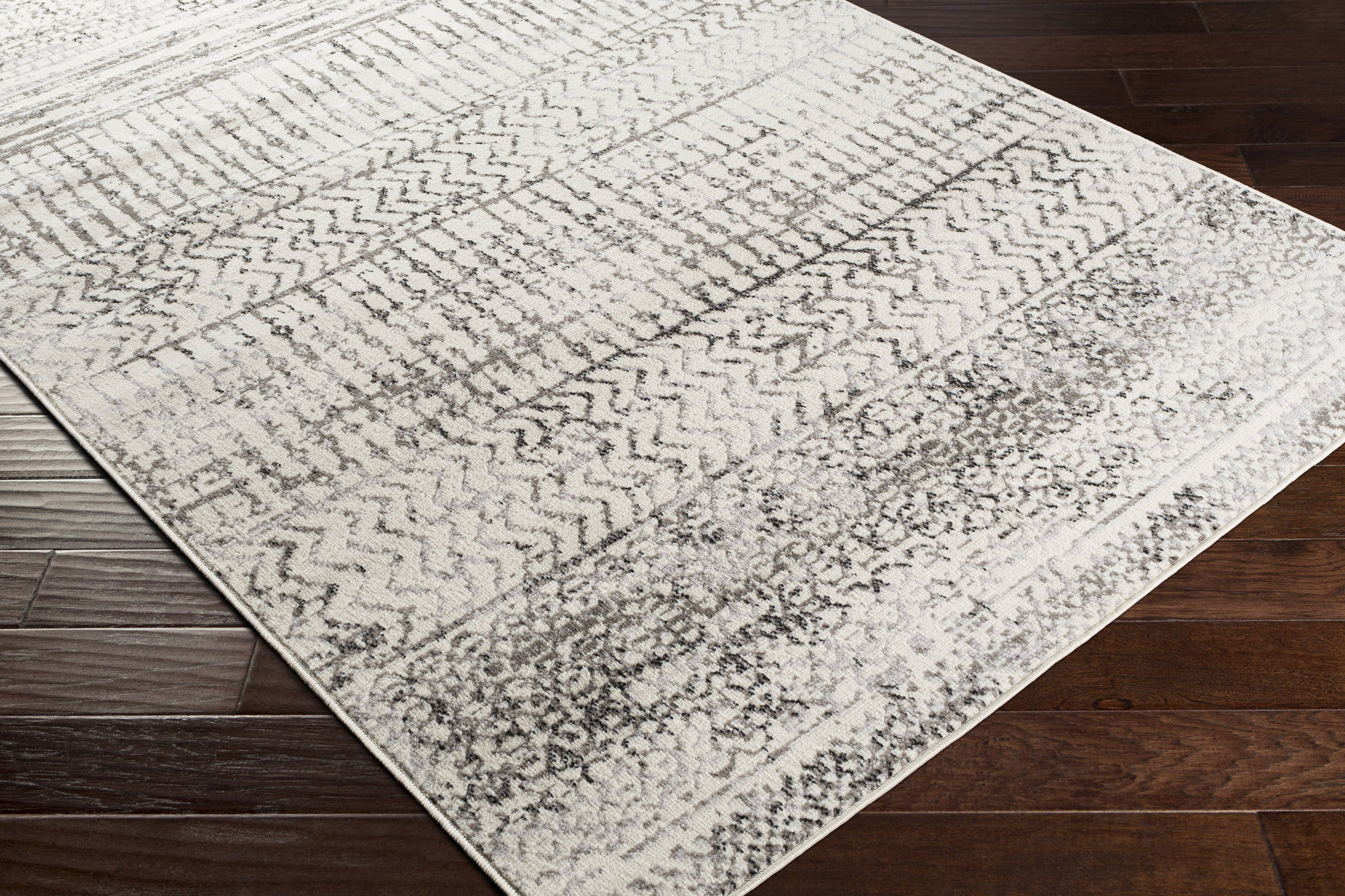 Reversible Easy Care Synthetic 8' x 10' Gray Spot Rug