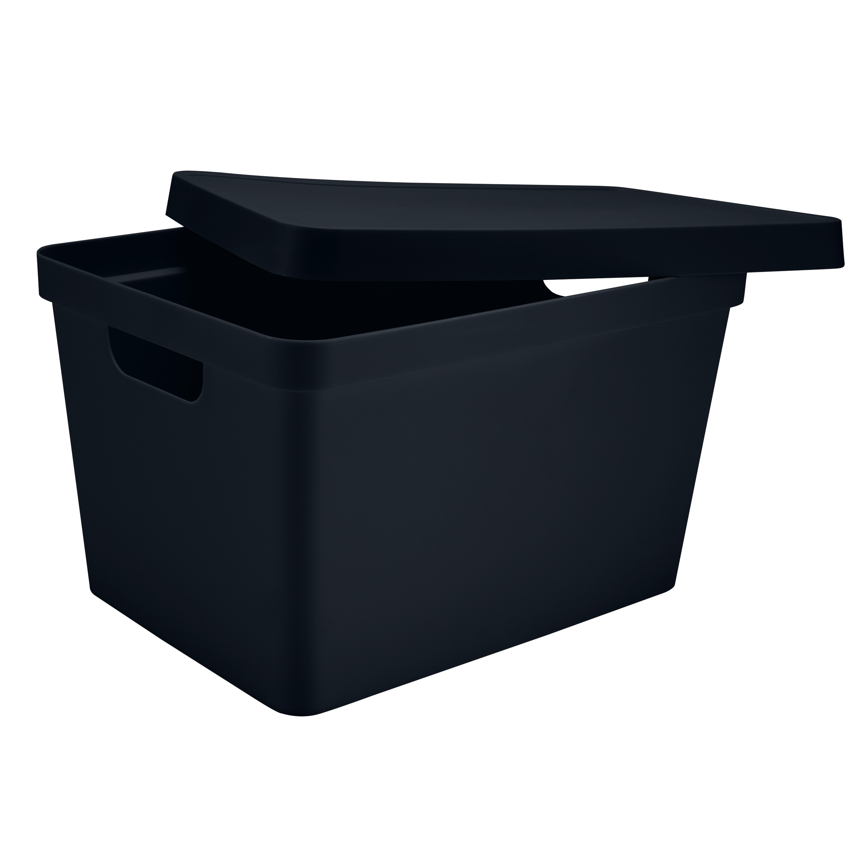 Charcoal Polypropylene Stackable Storage Box with Lid