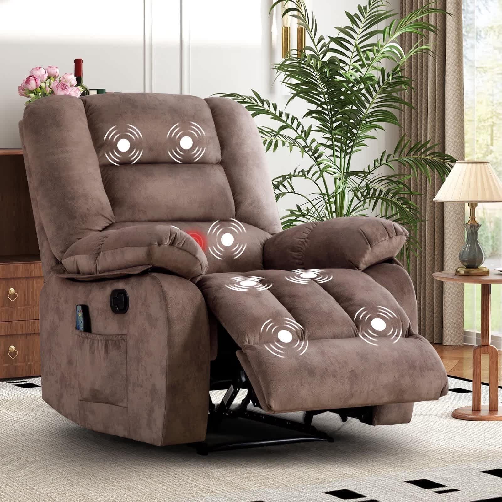 Canmov  Manual Reclining Chair with Heating and 8-Point Massage for Living Room And Bedroom