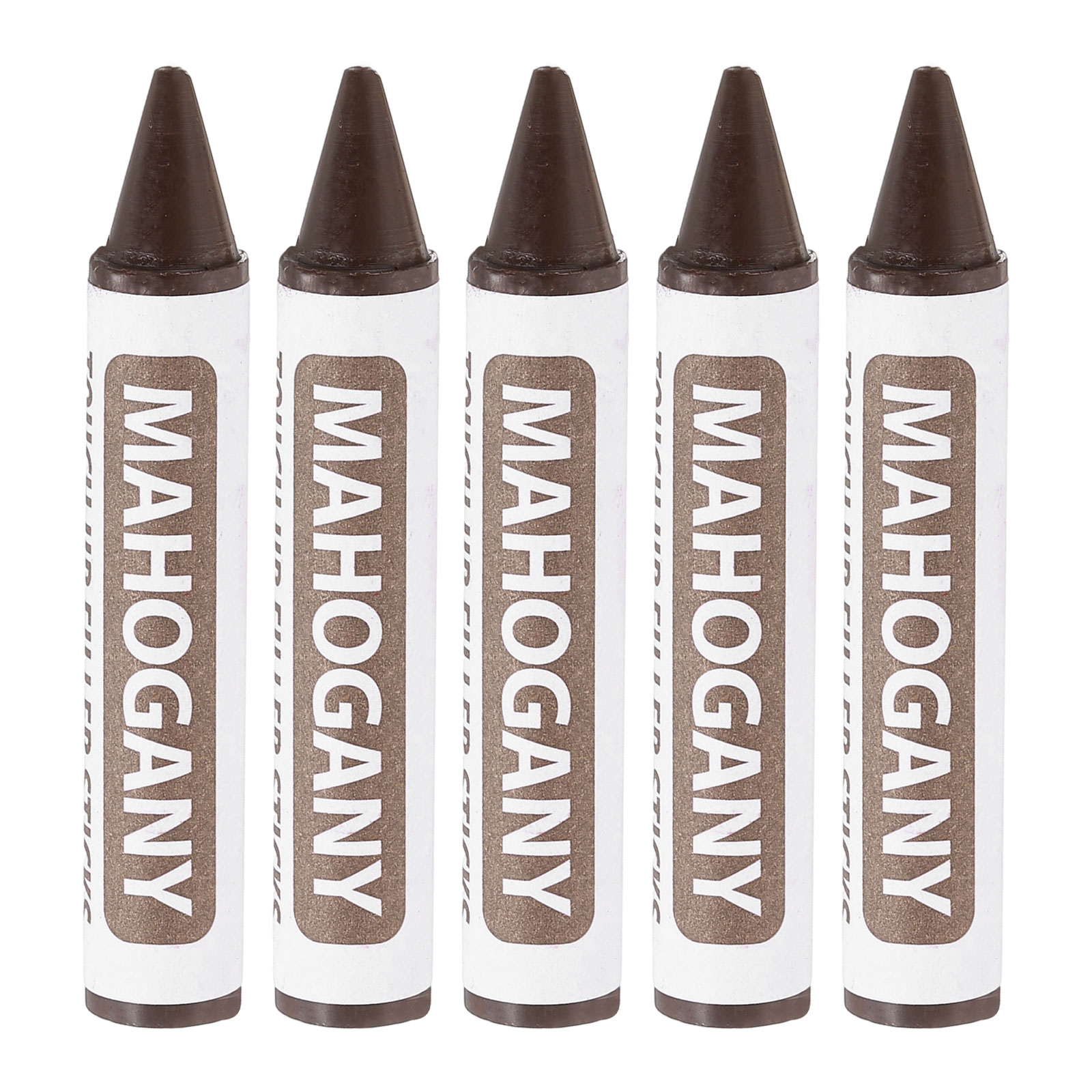Unique Bargains Furniture Repair Wood Markers 5pcs Mahogany Touch Up Filler Sticks Wood Wax Pen Crayons for Scratches Wood Floors Tables Cabinet Carpenters Cover Ups #S26052900UX7703
